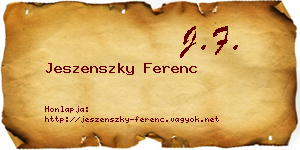 Jeszenszky Ferenc névjegykártya