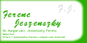 ferenc jeszenszky business card